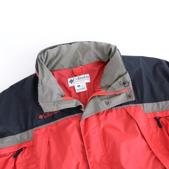 Columbia Vintage Fire Ridge Zip  Up Windbreaker Jacket ~Red and Black ~Xlarge - Picture 9 of 16